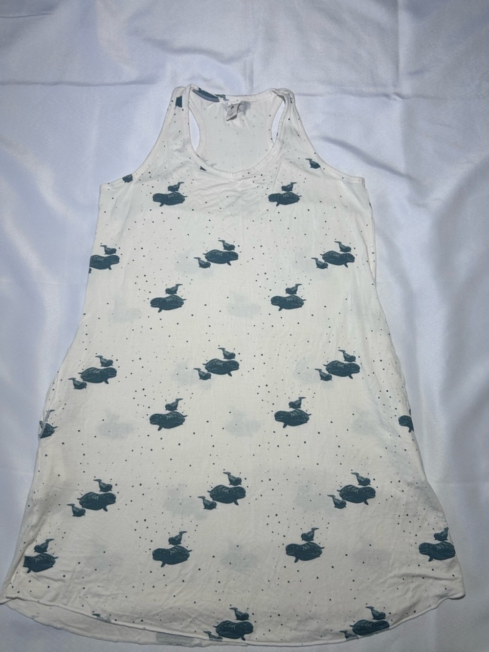 Kate Quinn Bamboo Baby Beluga Racer Back Women’s Nightgown Pajamas Sz L